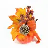 Arranjos de Flores de Abóbora Artificiais Mais Vendidos no Exterior, Frutas de Espuma, Folhas de Bordo, Pinhas, Abóboras Brancas, Decorações de Halloween, Adereços de Fotografia