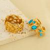 Anillo retro de acero inoxidable con incrustaciones de malaquita Europa y Estados Unidos transfronterizo femenino nicho alta gama anillo chapado en oro de 18k venta al por mayor
