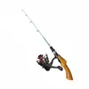 Nueva Caña de Pesca en Hielo Caña de Pesca de Invierno Set de Pesca en Hielo Maciza Redonda Ligeramente Plana Ligeramente Blanda Punta Dura Caña de Pesca Ultra Corta Caña de Pesca para Camarones