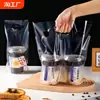 Bolsa de Empaque para Tienda de Té con Leche Alta Transparencia para Llevar Café Bebida Desechable Taza Individual Taza Doble Bolso de Plástico Escarchado