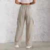 Pantalones Cargo de Tiro Alto con Cordón Transfronterizos Europeos y Americanos 2026 para Mujer Rectos Sueltos Elegantes Casuales de Trabajo