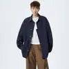 2025 Nueva Camisa para Hombre Otoño e Invierno Camisa de Manga Larga Marca de Moda Color Sólido Cuello Campana Holgada Casual Superior Estilo Pareja