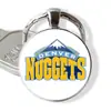 Logo de Equipo de la NBA Lakers Warriors 76ers Time Gem Aleación de Metal Llavero Grabado Colgante de Llave