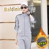 Conjunto Deportivo de Dos Piezas con Forro Polar de Tres Rayas, Atuendo Cálido Casual para Ejercicio Matutino, Ropa Juvenil al por Mayor, Ropa Casual de Moda de Manga Larga