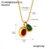Xinyixin Bola de Aço Inoxidável Bola Corrente Gota D'água Delicado Pequeno Pingente Zircão Clavícula Colar Coringa PVD Banhado 18K Ouro Verdadeiro