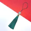 Marcador de Libro con Borla de Nudo Chino Cloisonné Accesorios para Ropa Joyería Decoración de Poliéster de Seda de Hielo Abanico de Cortina Espiga