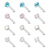 Tachuelas para nariz de acero inoxidable con forma de corazón y estrella más vendidas transfronterizas, barra en S, barra en L, barra curva, joyería para nariz incrustada con diamantes, al por mayor en stock