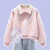 Conjunto de Chicas 2026 Estilo Universitario Top con Cuello Polo Jeans con Lazo Conjunto de Dos Piezas de Moda Tendencia
