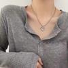 Colar Doudou Coração Vazado Feminino Verão Ins Fashionável Simples Estilo Frio Acessórios Personalizado Corrente para Clavícula Versátil