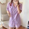 Good Dream Verão Novo Cardigã Estilo Coreano Pijama Feminino Solto ins Pijama Meninas Simples Manga Curta Shorts Casa