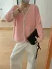 Nuevo Cardigan de Punto Falso de Mink Estilo Transfronterizo Inspirado en Chanel Otoño e Invierno 2025 Suéter Abrigo Elegante Holgado de Cuello V para Mujer