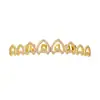 Amazon Europeia e Americana Coração de Cobre Micro-Incrustado Zircônia Hip-Hop Aparelho Dental Decoração de Dente Personalizada Tendência Joia de Dente Atacado