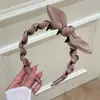 Tiara de Orelha de Coelho com Laço Tridimensional Estilo Coreano para Mulheres, Nova Moda de Coroa Alta com Textura, Grampo de Cabelo para Lavar o Rosto