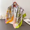 Bufanda Cuadrada Grande de Seda Artificial para Mujer, Primavera y Verano, Delgada, para Viaje, Protector Solar, Chal, 90x90cm, Bufanda, Bufanda Decorativa, Pañuelo para la Cabeza