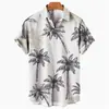 Nova Camisa Havaiana Masculina Amazon Europeia e Americana Transfronteiriça Estampada em 3D Casual de Manga Curta Top Masculino