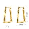 Brincos de aço de titânio transfronteiriços simples brincos de aço inoxidável de ouro brincos de bambu brincos brincos personalizados brincos brincos atacado