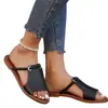 Comercio exterior talla grande 2024 nuevo verano zapatillas de mujer, color liso, tejidas, simples para uso diario en la playa