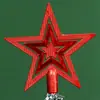 Decorações de Natal 15/20cm Glitter Galvanizado Recortado Vermelho Dourado Prata Estrela de Cinco Pontas Estrela do Topo da Árvore de Natal