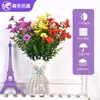 Flores Artificiais Amazon Transfronteiriças Decoração de Pátio Externo Eucalipto Violeta Flores Artificiais de Rattan Suspensas Fabricante Atacado