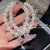 Gotas de água com gás Pingente Pulseira de Pérolas Banhado a Taiti Ouro 18K Retângulo Zircon Flash Diamante Bead Pulseira