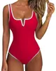 2026 Novo Estilo Europeu e Americano Amazon Feminino Maiô Sexy de Peça Única Bikini de Cor Sólida Bikini Exportação Roupa de Banho Mais Vendida