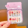 Pegatinas de Uñas Infantiles de Dibujos Animados Kuromi Largas Desmontables Usables Pegatinas de Uñas para Niñas Pegatinas de Arte de Uñas Juguete Pegamento de Gelatina