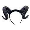 Accesorios de Halloween Disfraz Cuernos de Oveja Simulación Diadema Cabeza de Diablo Oscuro Cosplay Headwear Fiesta Casa Embrujada Accesorios de Cuernos