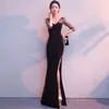 Vestido Formal para Mujer 2026 Estilo Nuevo Negro Largo para Anfitriona Elegante y Digna, Vestido de Noche Sexy y con Clase
