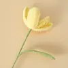 Flor Artificial Artesanal Flor Eterna Crochê Neve Cinco Flores Tulipa Qualidade Buquê de Flores Decoração de Casa Florista Flor de Lã