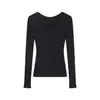 Top de Punto Acanalado Rosa para Mujer Otoño/Invierno, Luce Bien, Realza el Busto, Estrecha la Cintura, Mangas Largas, Cuello Alto, Top Interior Adelgazante