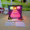 Estilo ins creativo nuevo colorido fuegos artificiales floreciendo pastel de cumpleaños música 3D tarjeta tridimensional tarjeta de felicitación fabricante de tallado en papel