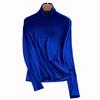 Camiseta de cuello alto fina de malla para debajo de la ropa, elástica, simple, top T-shirt, nuevo de invierno, color liso, corte ajustado, ropa interior, ropa exterior para mujer