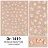 Redanco5D Repujado Popular Dibujos Animados Pegatina para Uñas Flor de Camelia Linda Pegatina Estéreo para Uñas Dr1419