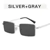 Gafas de sol rectangulares de metal vintage para hombre, Gafas de sol de estilo europeo y americano de moda, Gafas versátiles de moda estilo callejero para mujer