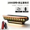 Luz de bicicleta súper brillante para ciclismo nocturno, faro de bicicleta, luz de bicicleta estilo horizontal de ABS con bocina