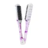 Peine enderezador en forma de V de aleación de aluminio transfronterizo, peine enderezador colorido resistente a altas temperaturas para peinado en salón de belleza