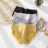 [Embalaje independiente] Ropa interior de encaje de talla grande para damas, pantalones bombachos sin costuras, antibacterianos, transpirables, cintura, calzones para damas
