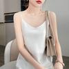 Vestido de tirantes de verano de satén de ácido acético de nueva llegada para mujer con cuello en V, traje elegante adelgazante de seda, vestido largo