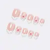 Unhas postiças francesas 3D com relevo, formato oval francês, atacado, unhas postiças pressonnais