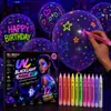 Pluma de Graffiti Fluorescente UV 12 Colores Pluma para Pintar con Luz Negra Marcador Decoración para Fiestas Nocturnas Arte DIY Pintado a Mano Suministros