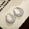 Brincos Europeus e Americanos de Moda Transfronteiriços Novo Estilo Personalizados, Brincos Versáteis de Zircônia Microincrustada de Luxo Leve, Presilhas de Orelha Elegantes Super Brilhantes Estilo Francês