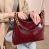 Bolso Rojo para Mujer 2026 Modelo Nuevo de Gama Alta Piel Brillante para Novia Boda Bolso de Axila Adecuado para Uso Diario Bolso Cruzado de Boda