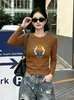 Fábrica de Origen Tienda Física Guangzhou Shisanxing Tops de Algodón Acanalado para Mujer Corte Ajustado Verano Segunda Entrega Exclusivamente Mangas Largas Estilos Nuevos