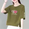 Comércio Exterior Transfronteiriço Desconto Comércio Exterior Roupas para Mães Camiseta de Manga Curta Feminina Solta Tamanho Grande Camiseta Feminina Estampada de Manga Curta Top Tendência