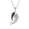 Collar de doble delfín para mujer bañado en plata s925 cadena para la clavícula pequeño colgante de red roja microincrustado joyería coreana una generación de cabello
