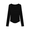 Elegante jersey de punto morado con cuello semiabierto para mujer, diseño de principios de otoño, único y estiloso, suave y cómodo