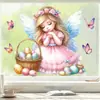 Pegatinas Estáticas de Pascua al por Mayor Transfronterizas Nuevas Mariposa Sueño Ángel Pegatinas Ventana de Sala Vidrio Decorativas de PVC