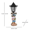 Adornos de manualidades de resina de gnomos estilo vacacional transfronterizos, luces solares decorativas para jardín y patio al aire libre