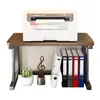 Estante de almacenamiento para impresora de escritorio, organizador multicapa para archivos y papel A4, estante de almacenamiento para copiadora ajustable en altura para oficina en casa