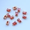 [Venta al por mayor pequeña] colgante individual rectangular de cobre chapado con micro incrustaciones de circonita y vidrio, material para aretes DIY, horquilla